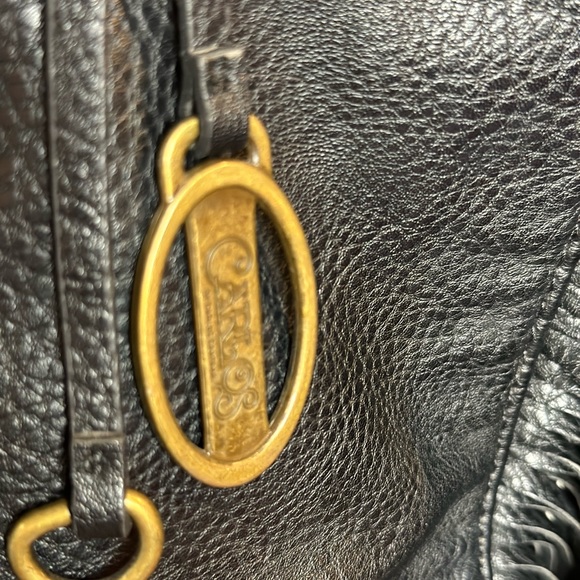 Carlos Santana fringed black leather bag. - Picture 4 of 13